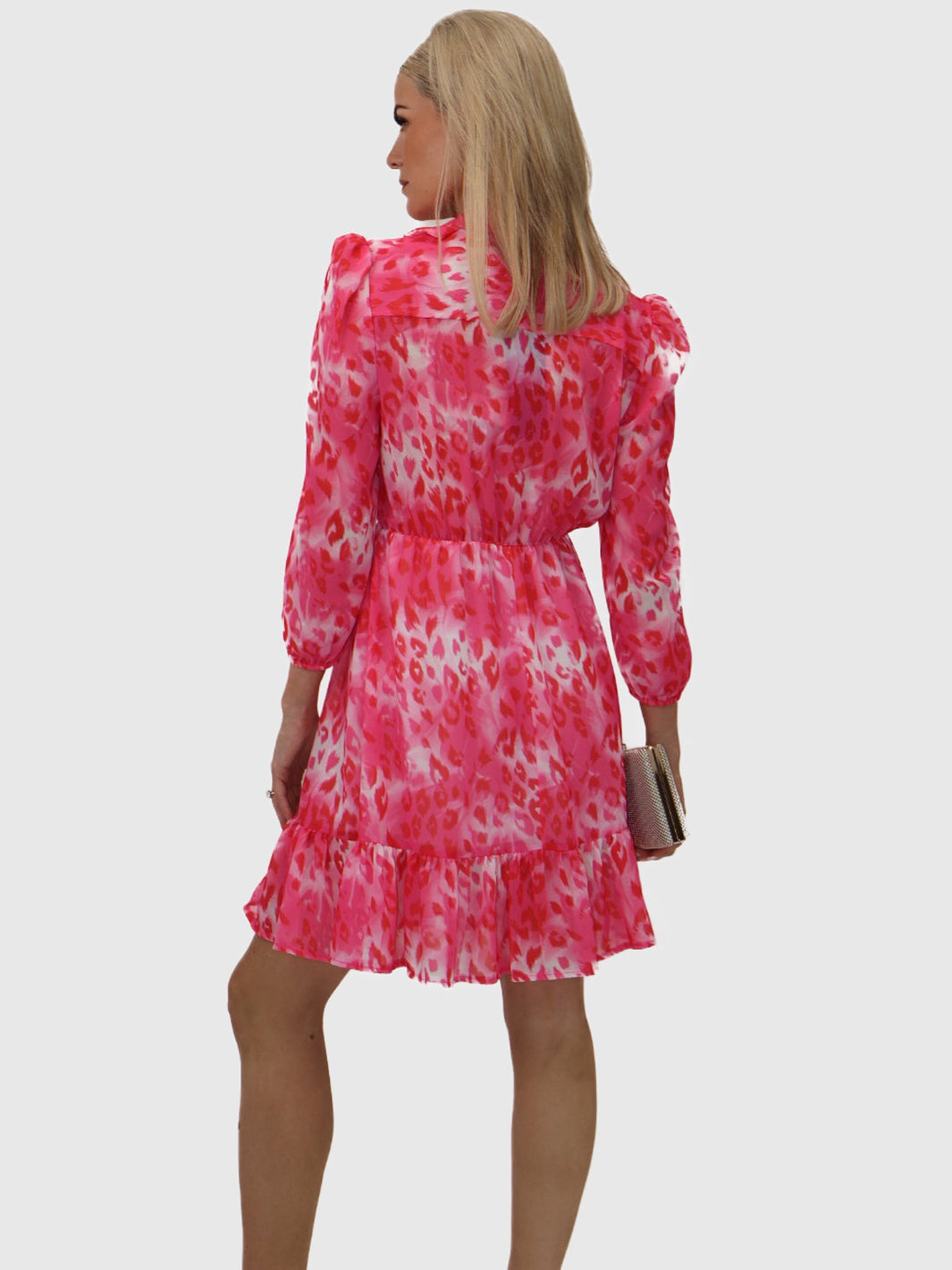 Kate & Pippa Vicky Mini Dress In Pink Print-Nicola Ross