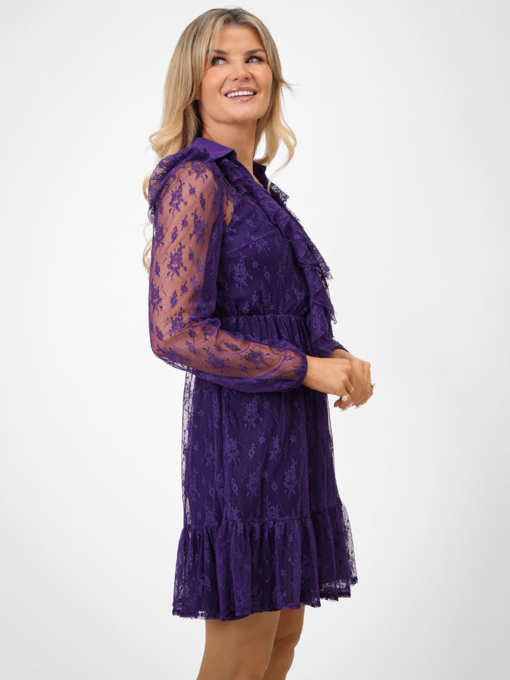 Kate & Pippa Vicky Mini Dress In Purple-Nicola Ross