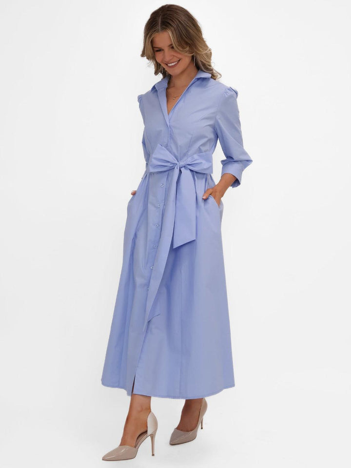Kate & Pippa Victoria Midi Dress In Light Blue-Nicola Ross