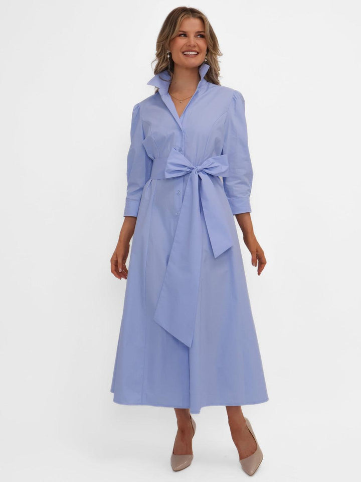Kate & Pippa Victoria Midi Dress In Light Blue-Nicola Ross