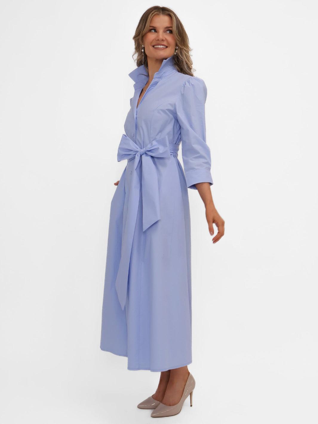 Kate & Pippa Victoria Midi Dress In Light Blue-Nicola Ross