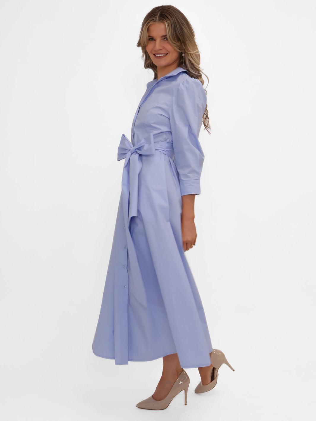 Kate & Pippa Victoria Midi Dress In Light Blue-Nicola Ross