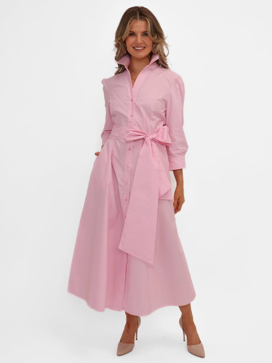 Kate & Pippa Victoria Midi Dress In Light Pink-Nicola Ross