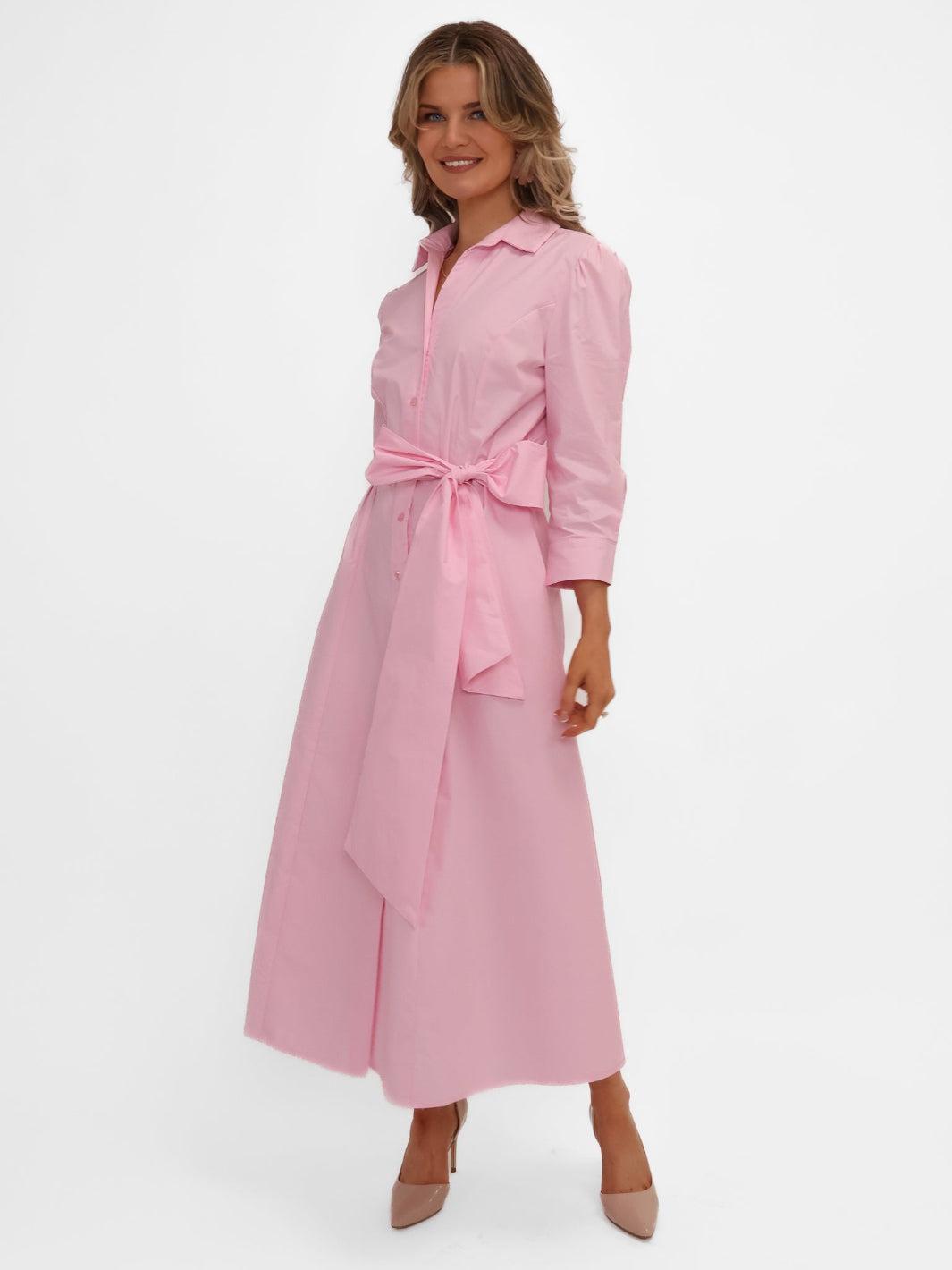 Kate & Pippa Victoria Midi Dress In Light Pink-Nicola Ross