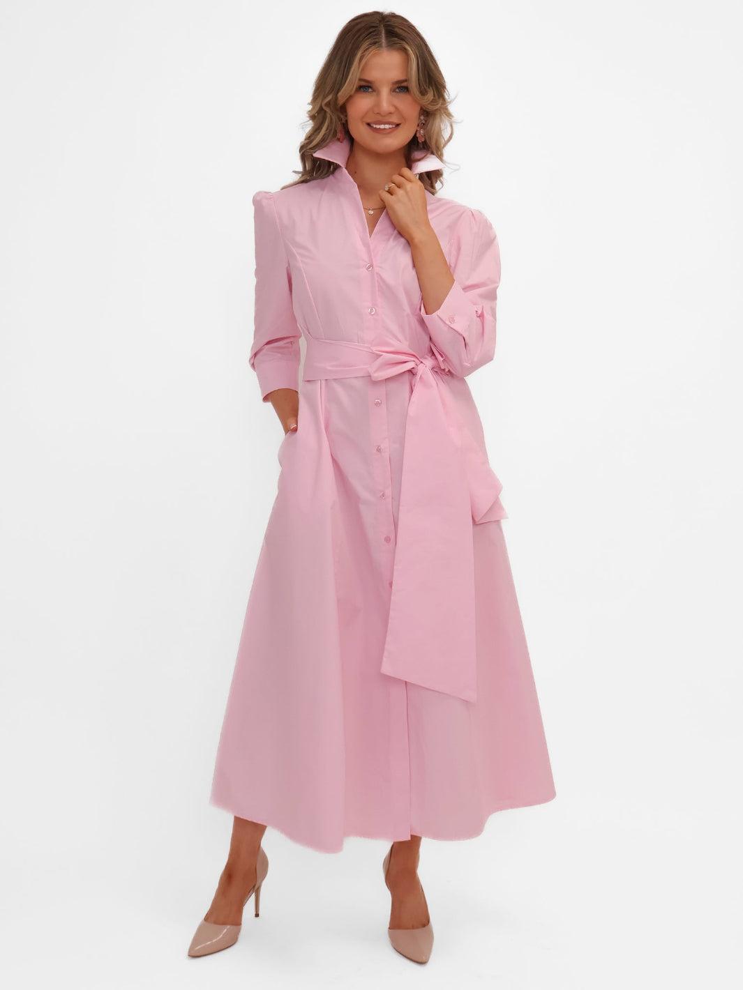 Kate & Pippa Victoria Midi Dress In Light Pink-Nicola Ross