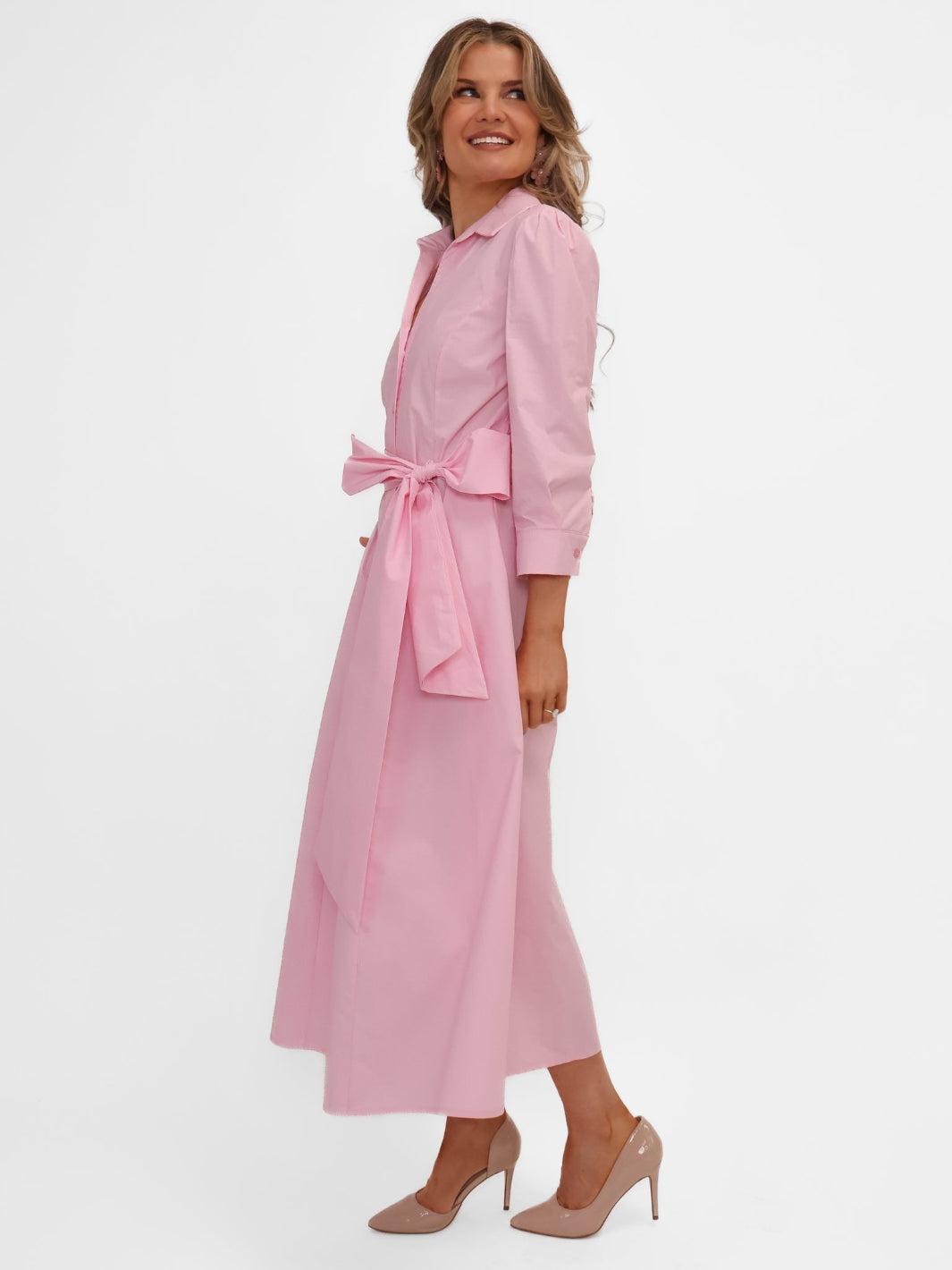 Kate & Pippa Victoria Midi Dress In Light Pink-Nicola Ross