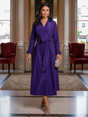 Kate & Pippa Victoria Taffeta Midi Dress In Purple-Nicola Ross