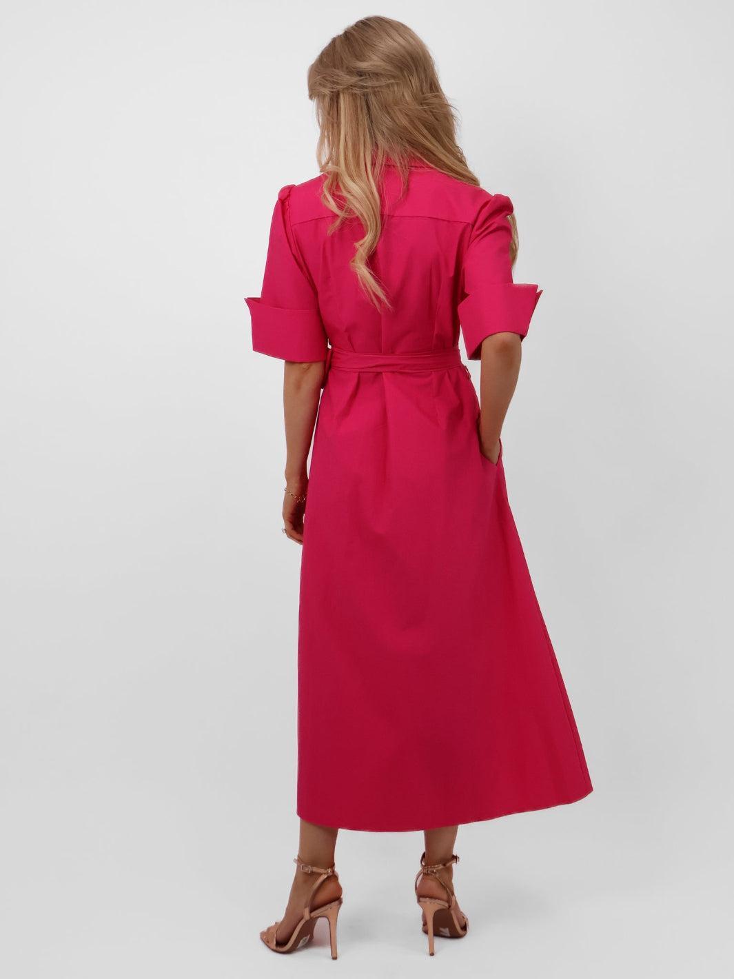 Kate & Pippa Whitney Maxi Dress In Cerise Pink-Nicola Ross
