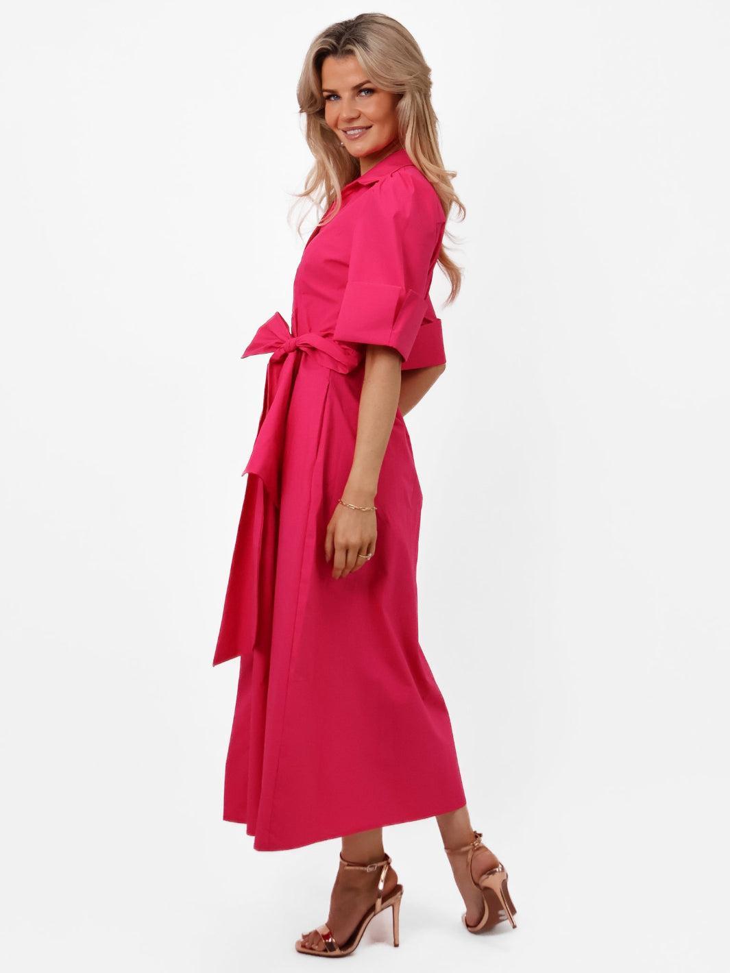 Kate & Pippa Whitney Maxi Dress In Cerise Pink-Nicola Ross