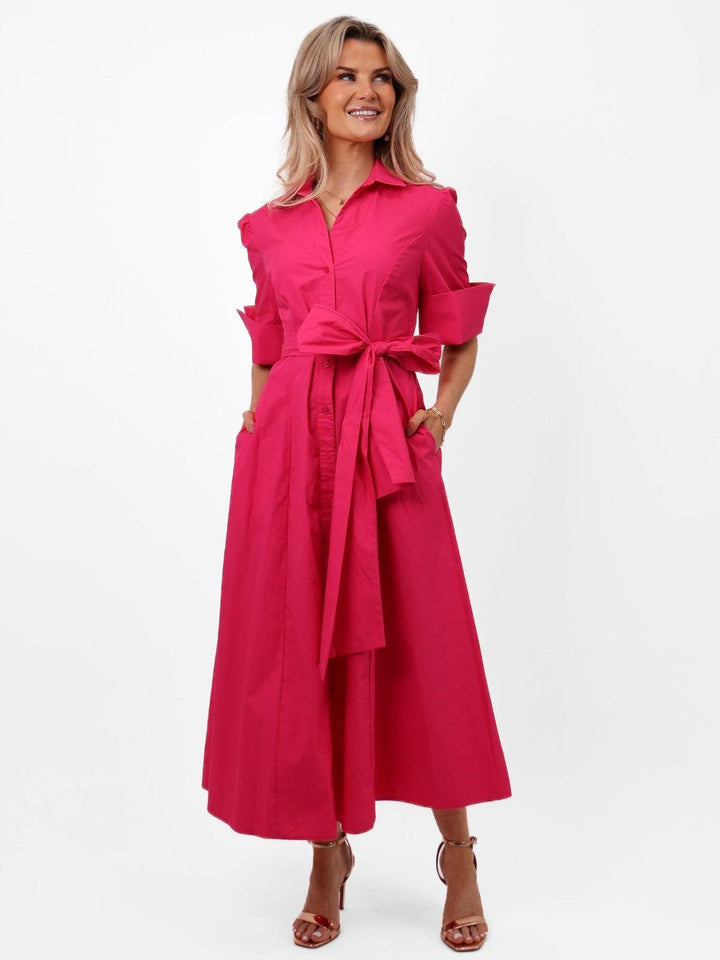 Kate & Pippa Whitney Maxi Dress In Cerise Pink-Nicola Ross