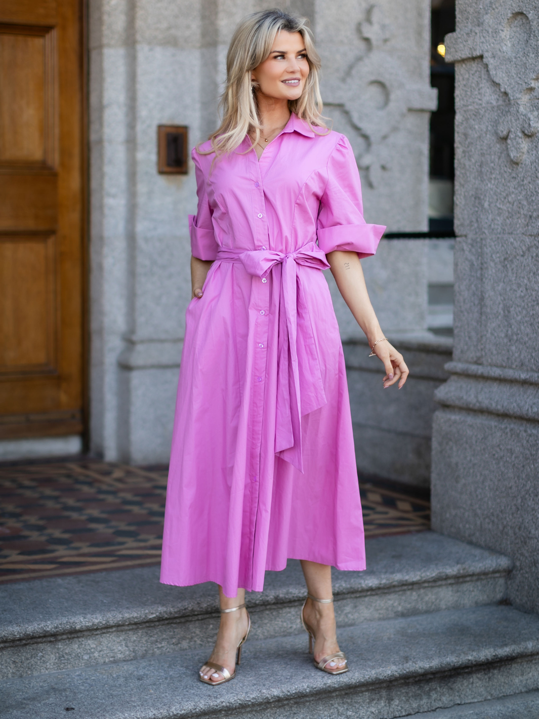 Kate & Pippa Whitney Maxi Dress In Light Pink-Nicola Ross