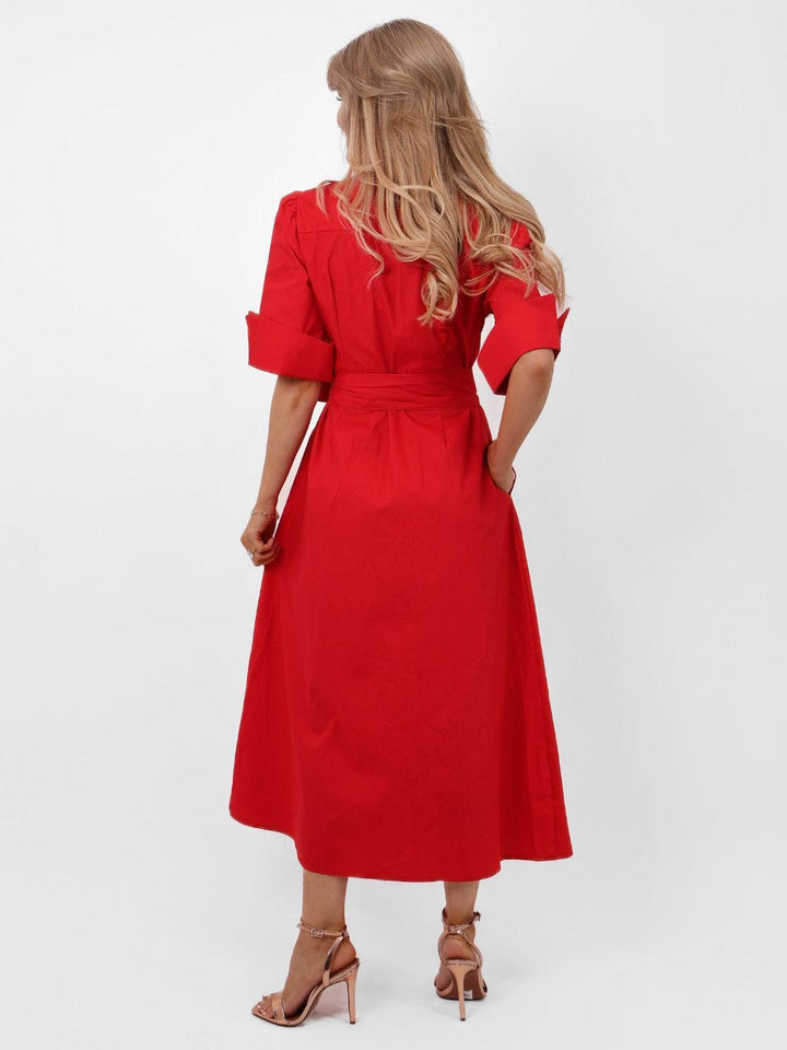 Kate & Pippa Whitney Maxi Dress In Red-Nicola Ross