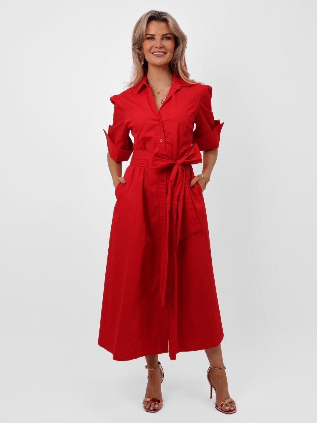 Kate & Pippa Whitney Maxi Dress In Red-Nicola Ross