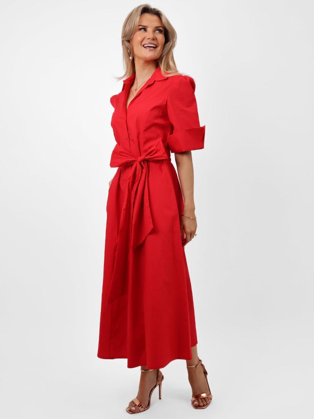 Kate & Pippa Whitney Maxi Dress In Red-Nicola Ross