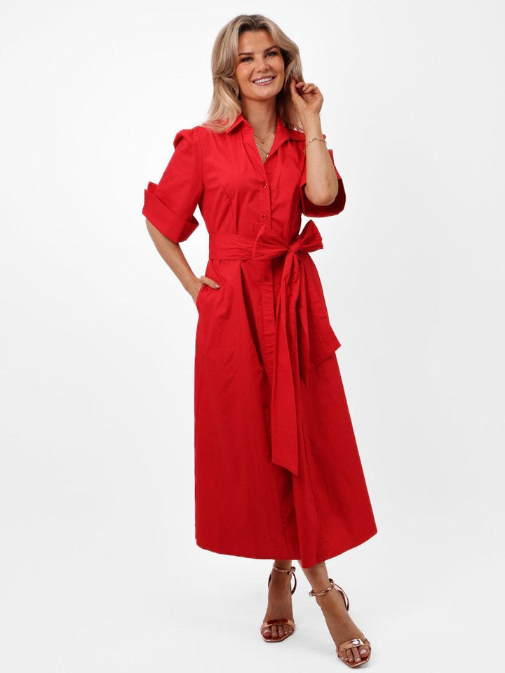 Kate & Pippa Whitney Maxi Dress In Red-Nicola Ross