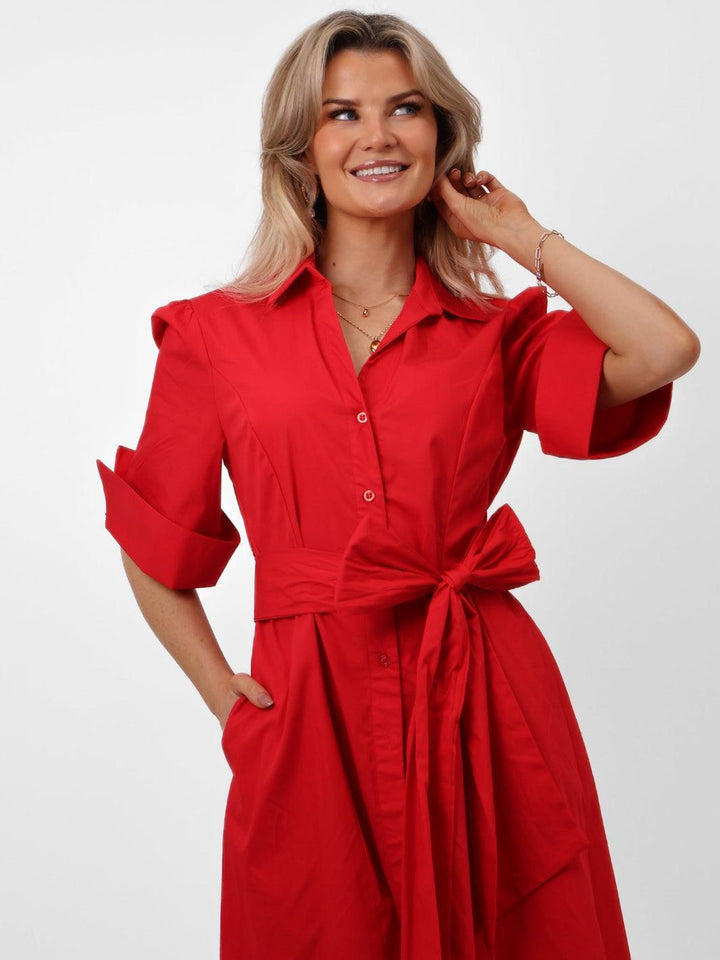 Kate & Pippa Whitney Maxi Dress In Red-Nicola Ross