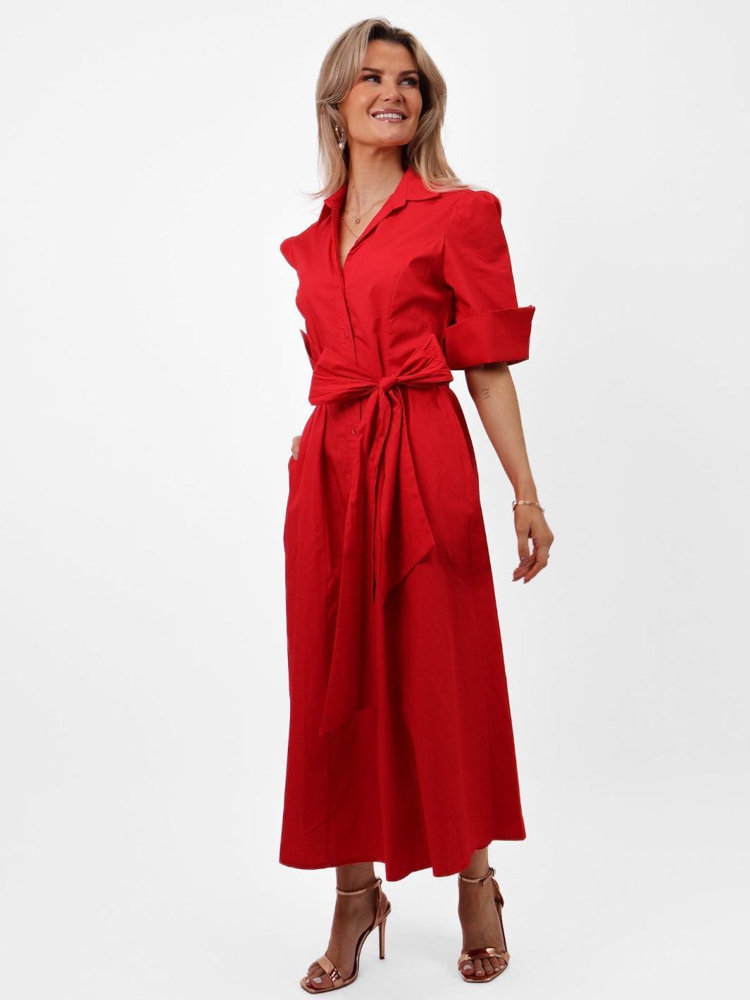 Kate & Pippa Whitney Maxi Dress In Red-Nicola Ross