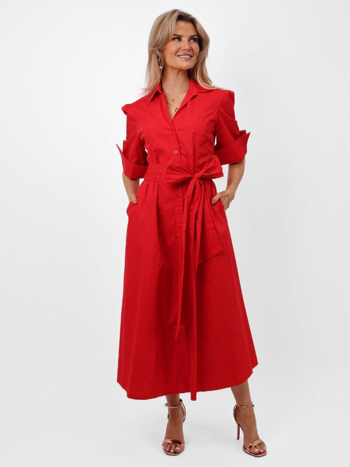 Kate & Pippa Whitney Maxi Dress In Red-Nicola Ross