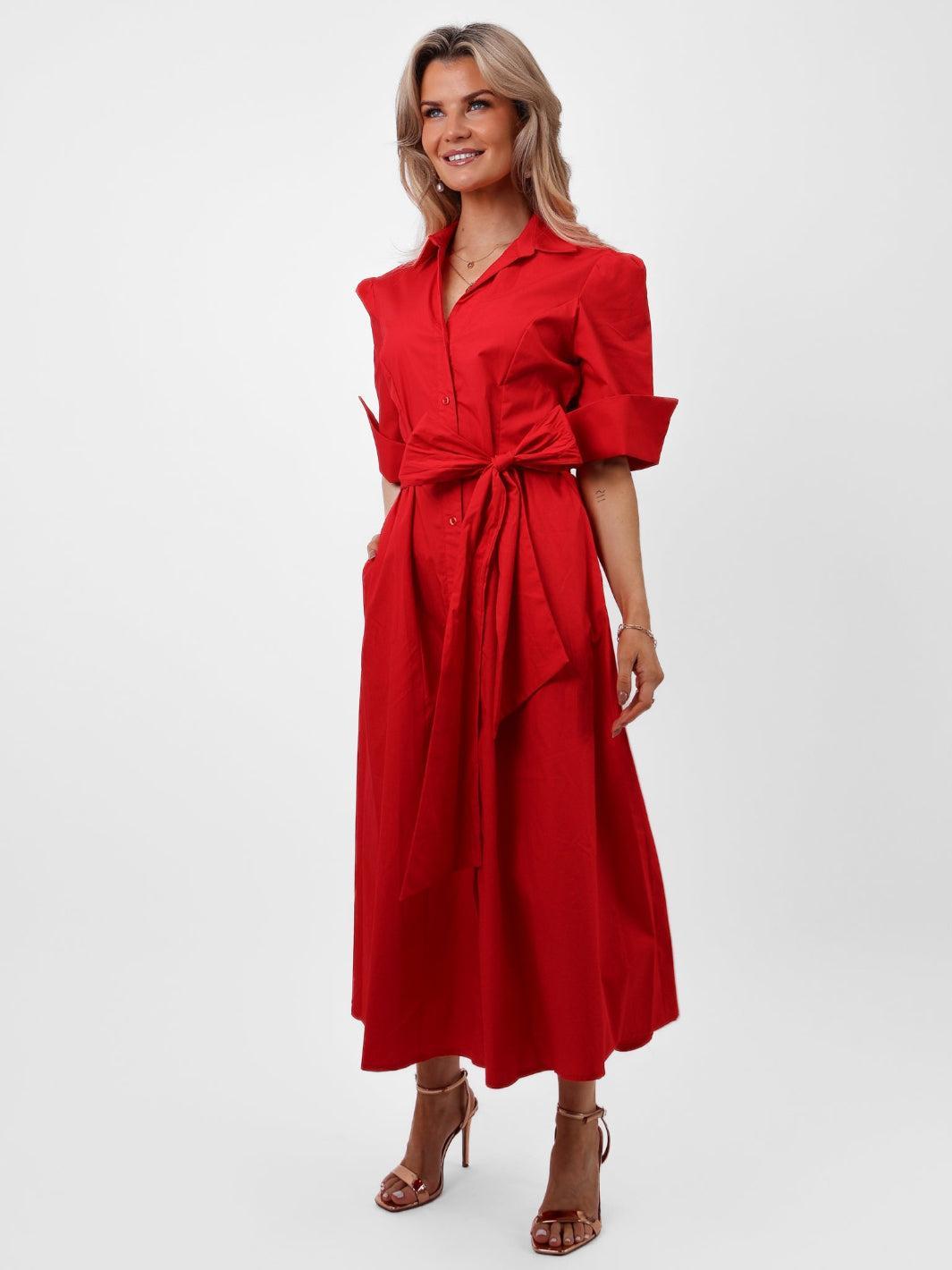 Kate & Pippa Whitney Maxi Dress In Red-Nicola Ross