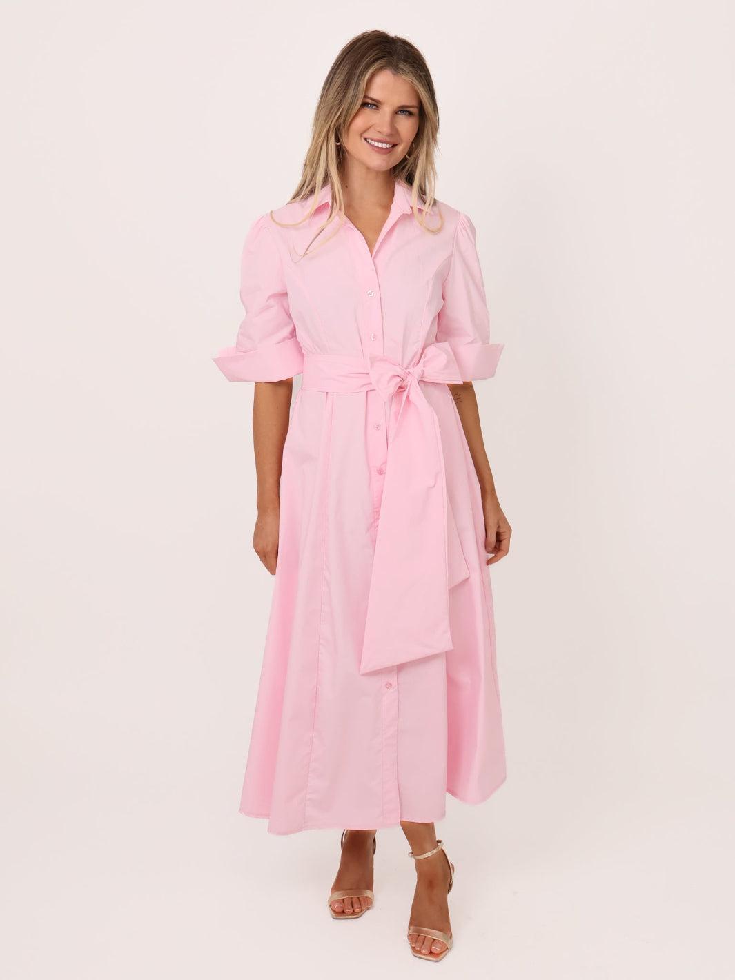 Kate & Pippa Whitney Midi Dress In Light Pink-Nicola Ross