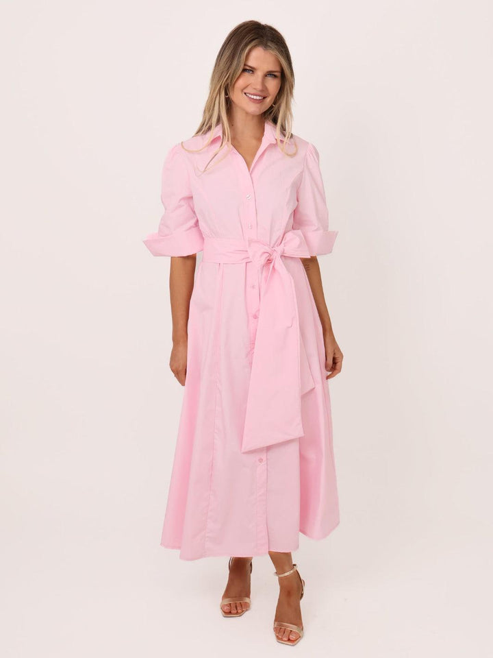 Kate & Pippa Whitney Midi Dress In Light Pink-Nicola Ross