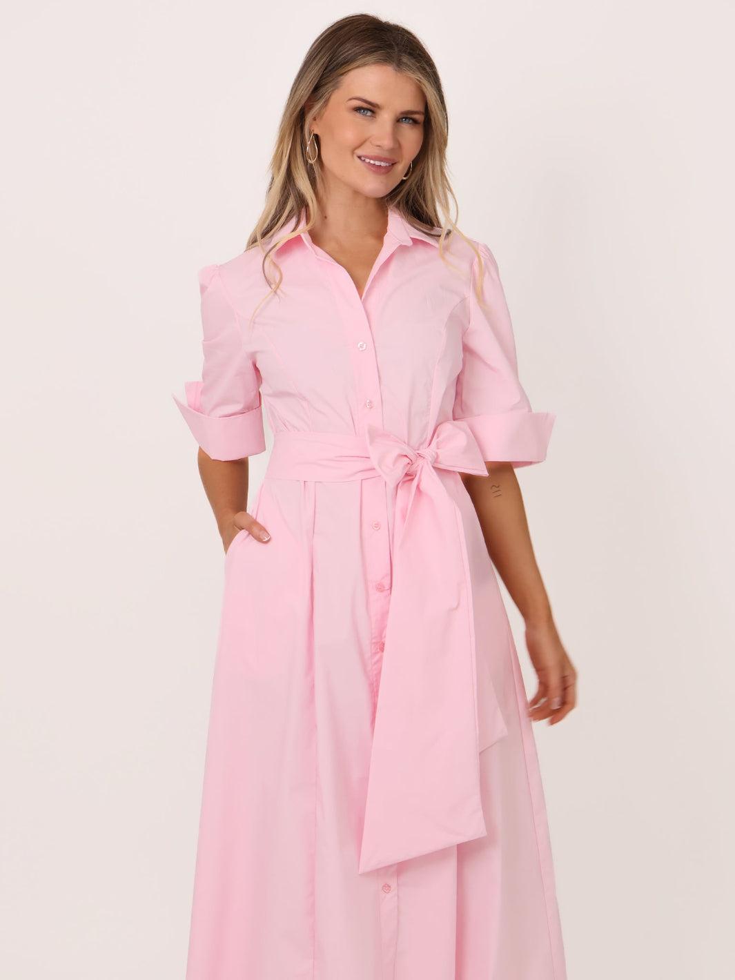 Kate & Pippa Whitney Midi Dress In Light Pink-Nicola Ross