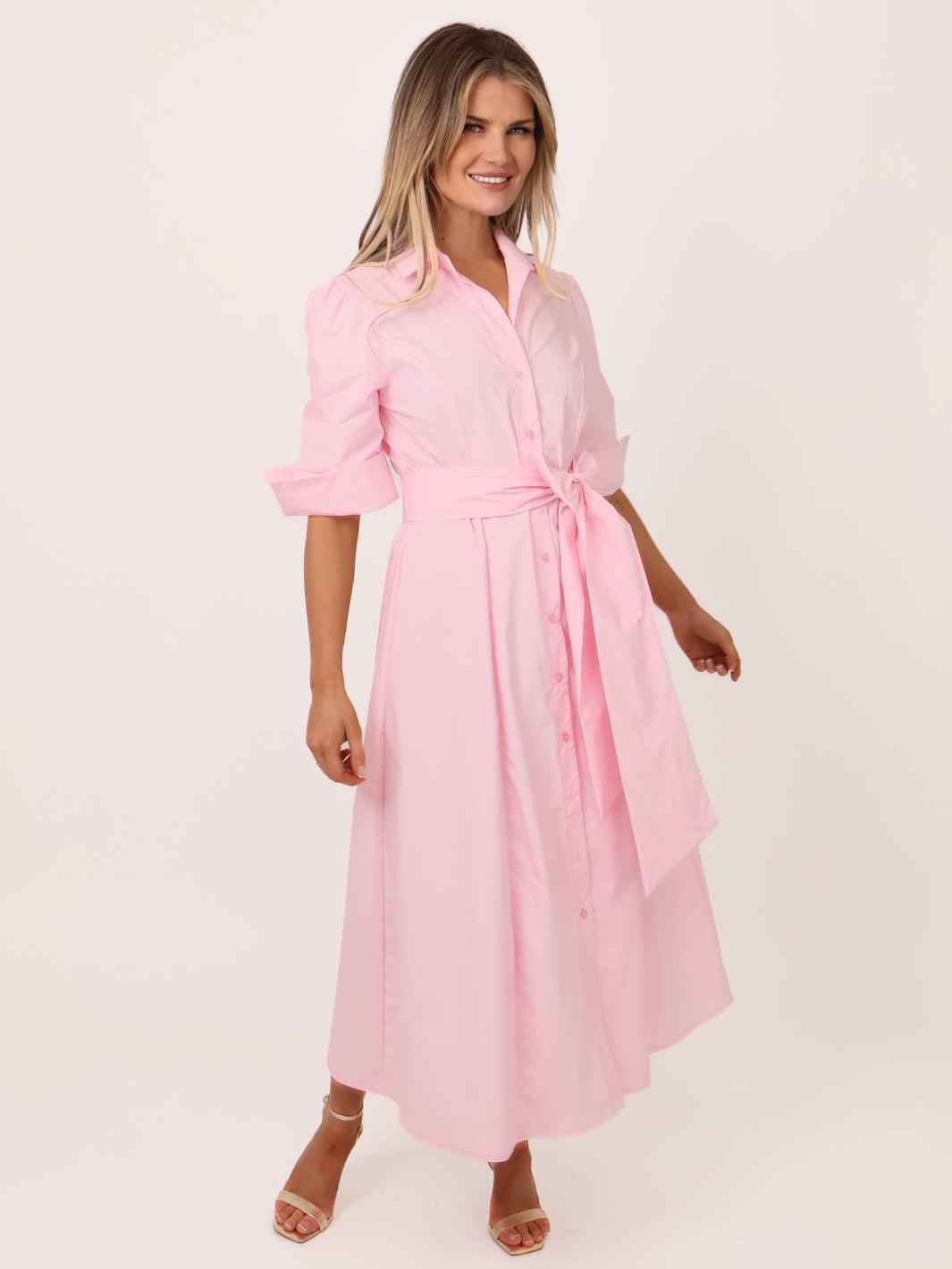 Kate & Pippa Whitney Midi Dress In Light Pink-Nicola Ross