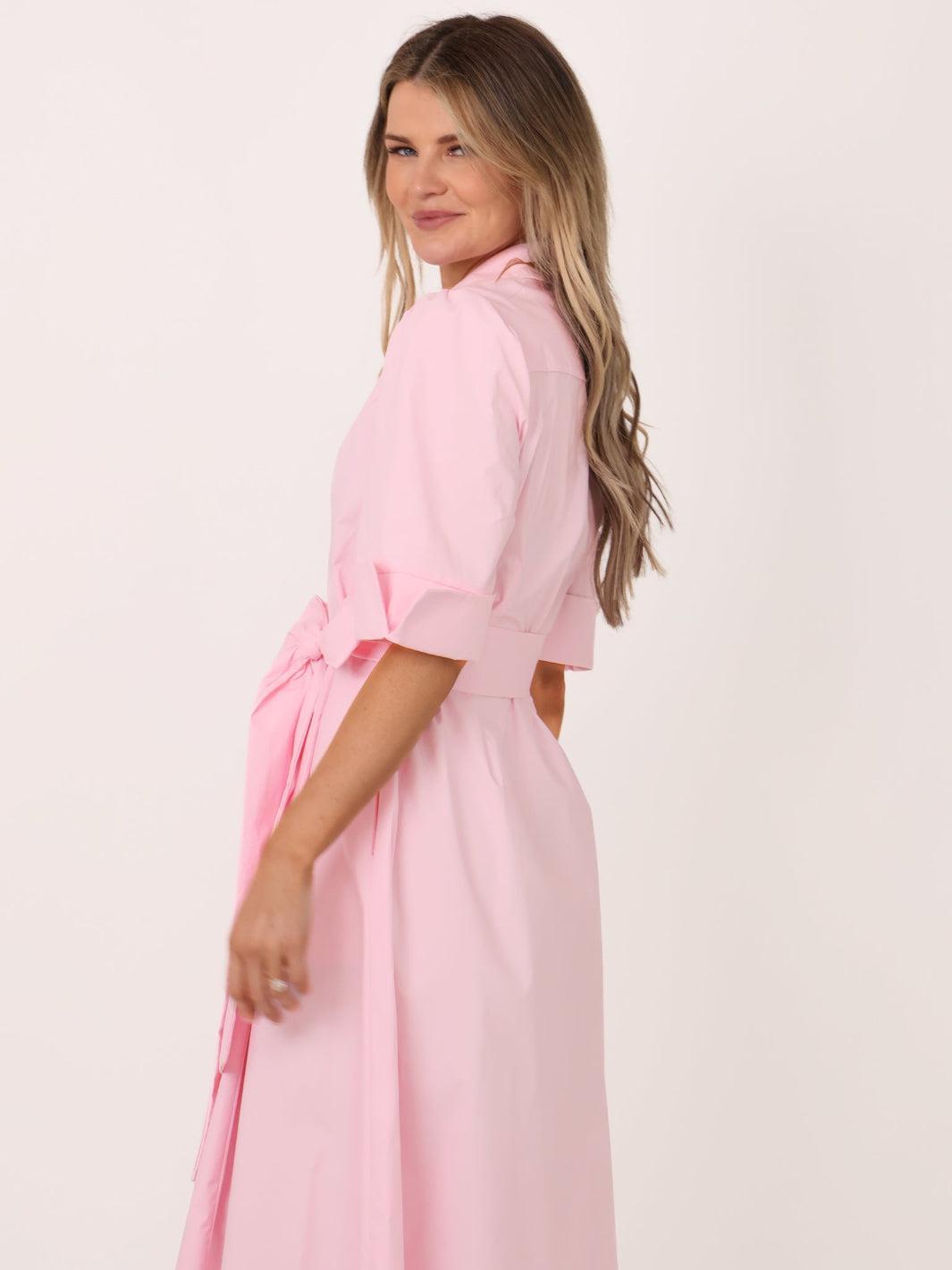 Kate & Pippa Whitney Midi Dress In Light Pink-Nicola Ross