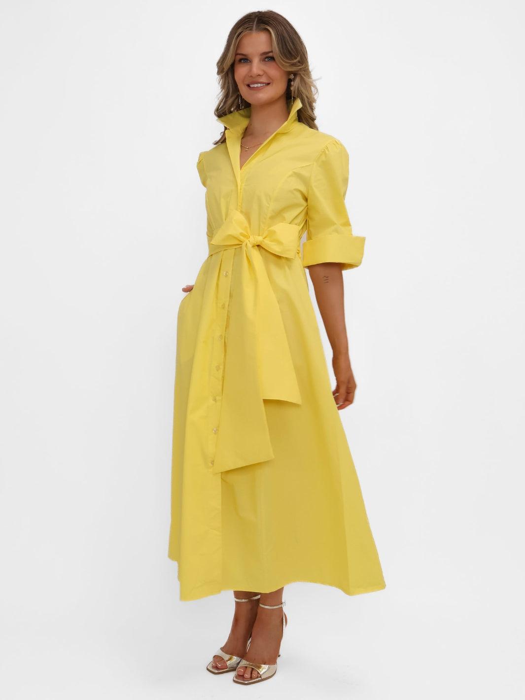 Kate & Pippa Whitney Midi Dress In Yellow-Nicola Ross