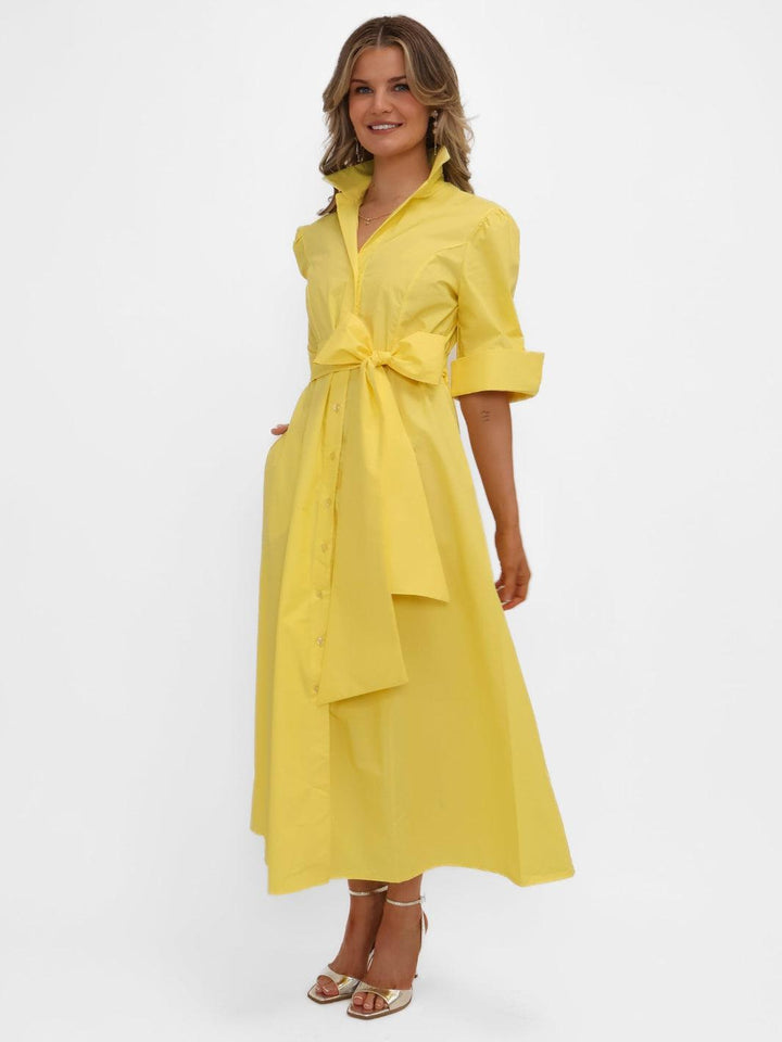 Kate & Pippa Whitney Midi Dress In Yellow-Nicola Ross