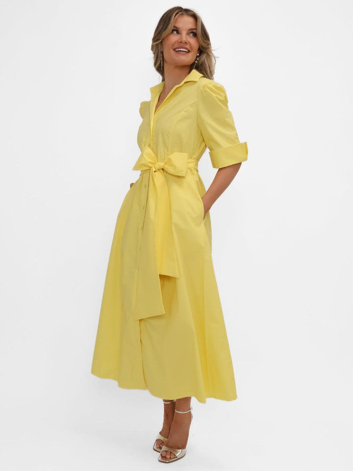 Kate & Pippa Whitney Midi Dress In Yellow-Nicola Ross