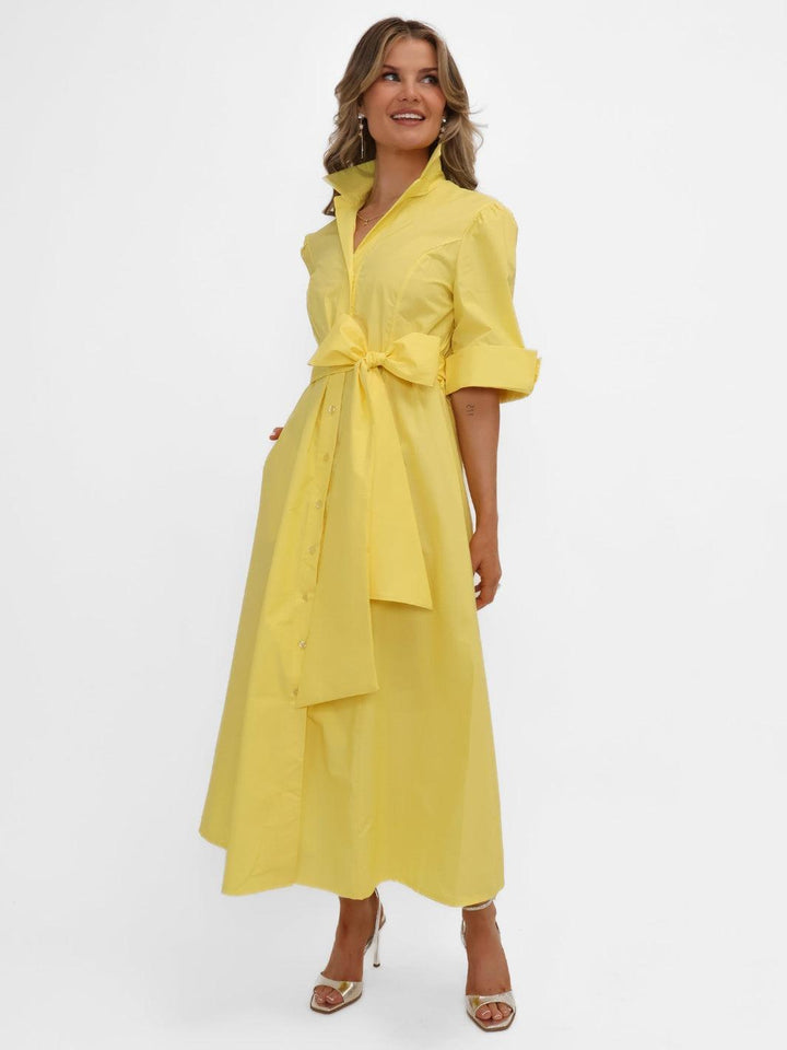 Kate & Pippa Whitney Midi Dress In Yellow-Nicola Ross