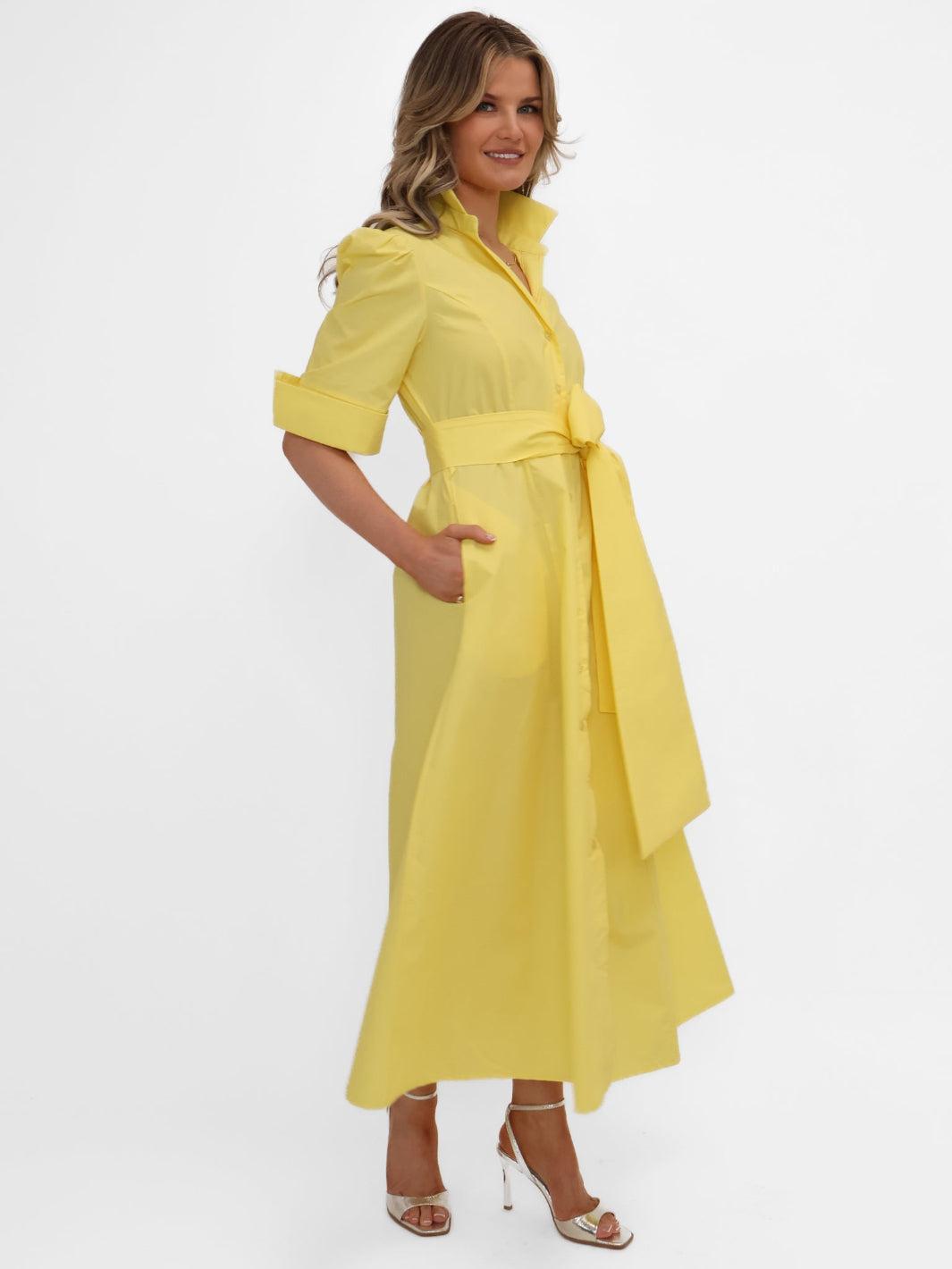 Kate & Pippa Whitney Midi Dress In Yellow-Nicola Ross