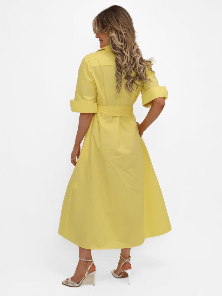 Kate & Pippa Whitney Midi Dress In Yellow-Nicola Ross