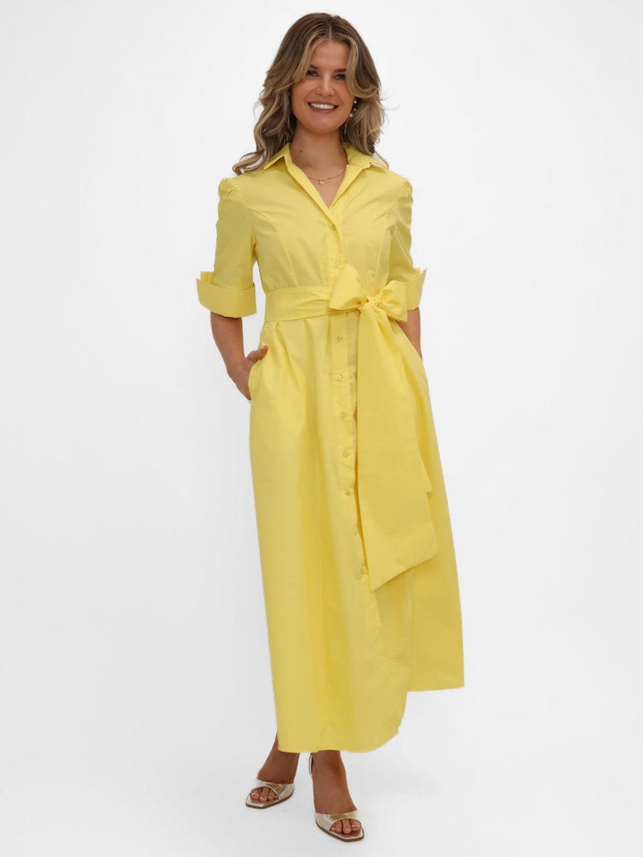 Kate & Pippa Whitney Midi Dress In Yellow-Nicola Ross