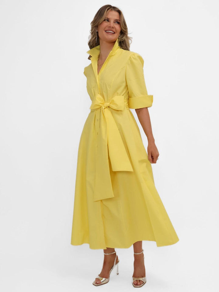 Kate & Pippa Whitney Midi Dress In Yellow-Nicola Ross