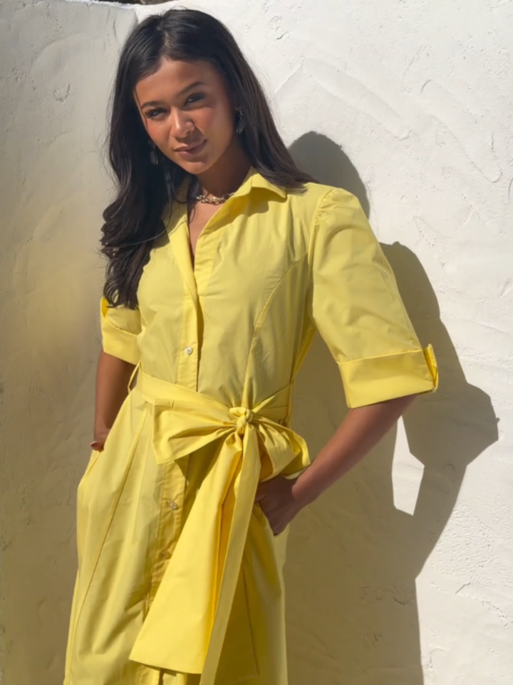 Kate & Pippa Whitney Midi Dress In Yellow-Occasion Wear-Guest of the wedding-Nicola Ross