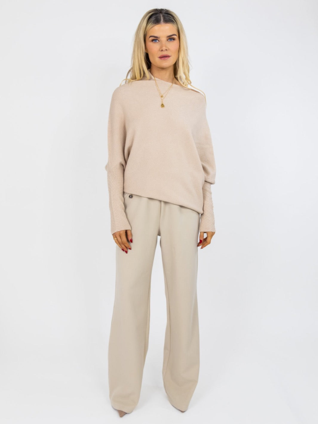 Kate & Pippa Windsor Knit Jumper In Sand-Nicola Ross