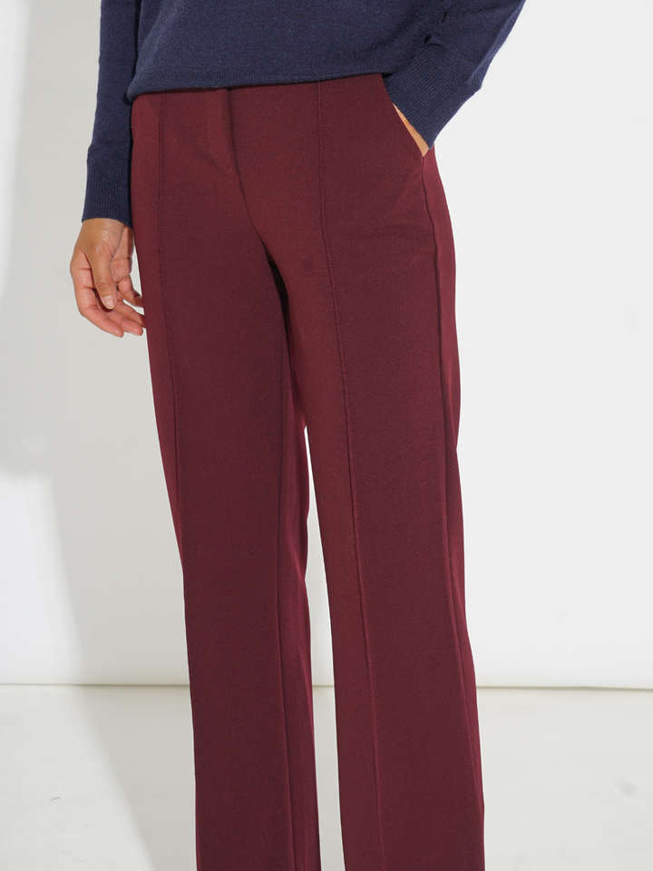 Kate & Pippa Yale Trousers In Burgundy-Nicola Ross