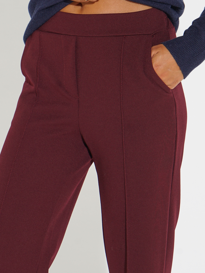 Kate & Pippa Yale Trousers In Burgundy-Nicola Ross