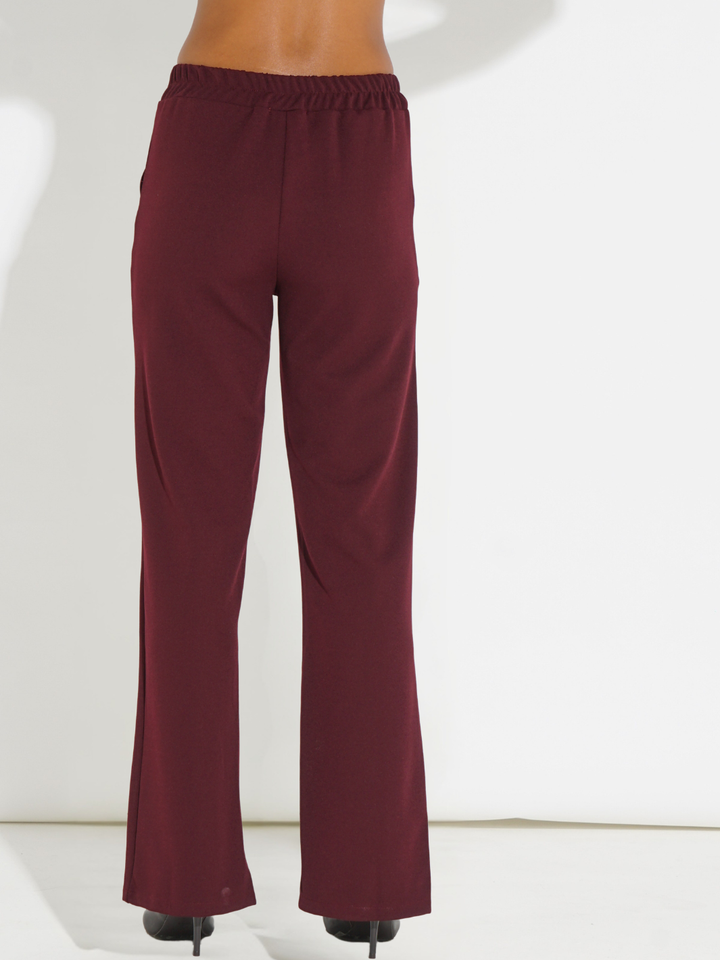 Kate & Pippa Yale Trousers In Burgundy-Nicola Ross
