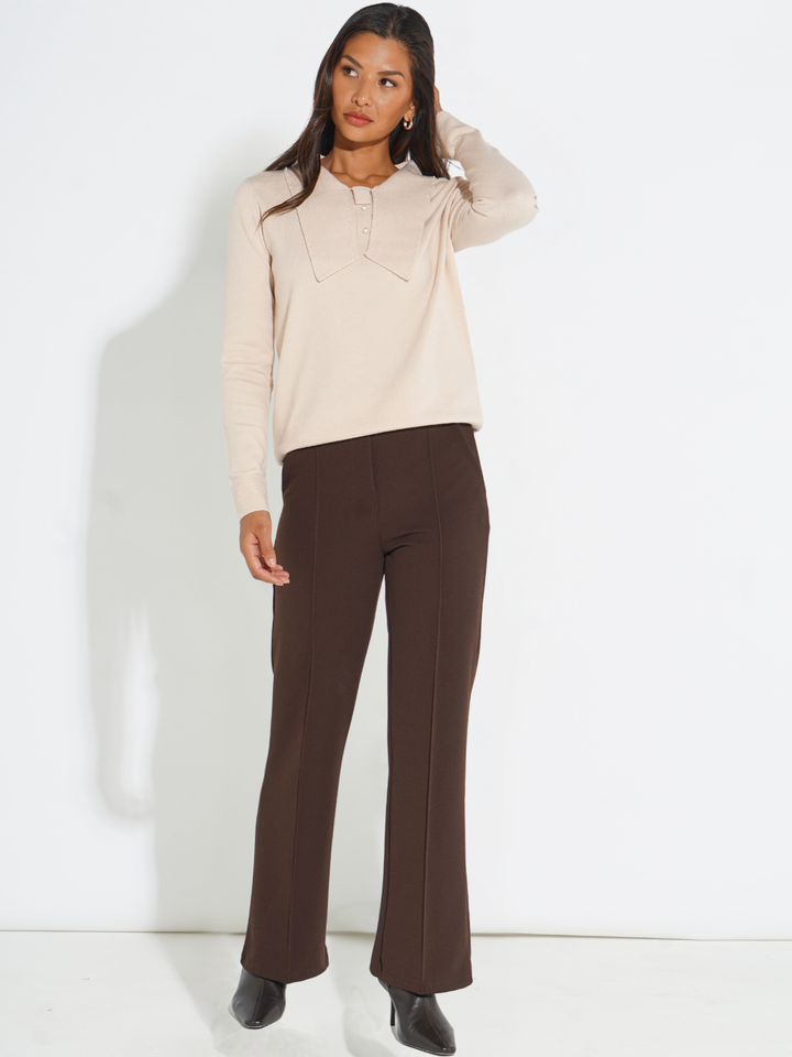 Kate & Pippa Yale Trousers In Chocolate Brown-Nicola Ross