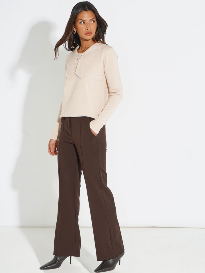 Kate & Pippa Yale Trousers In Chocolate Brown-Nicola Ross