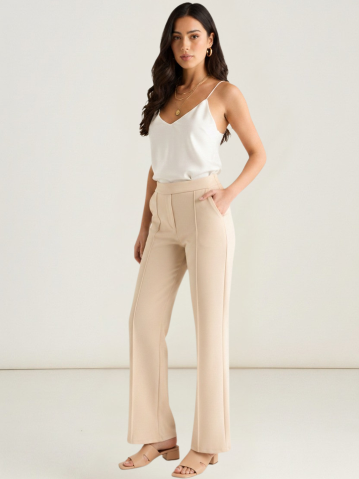 Kate & Pippa Yale Trousers In Soft Beige-Nicola Ross