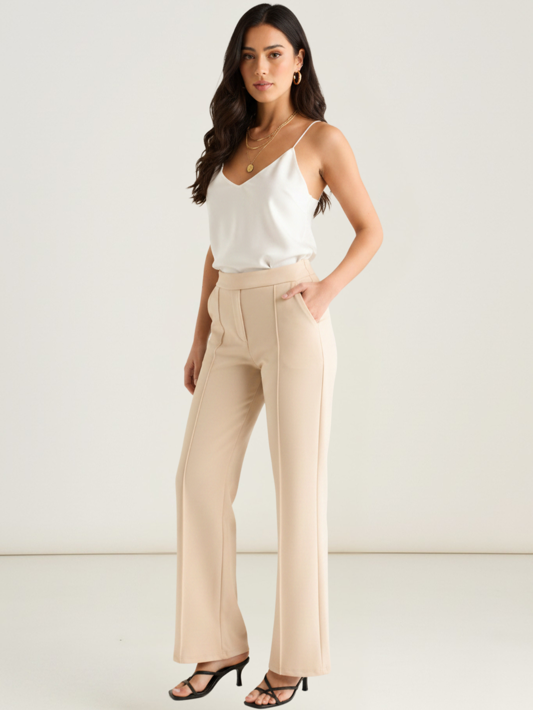 Kate & Pippa Yale Trousers In Soft Beige-Nicola Ross