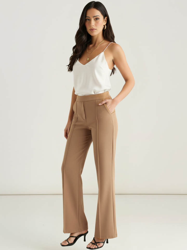 Kate & Pippa Yale Trousers In Tan-Nicola Ross