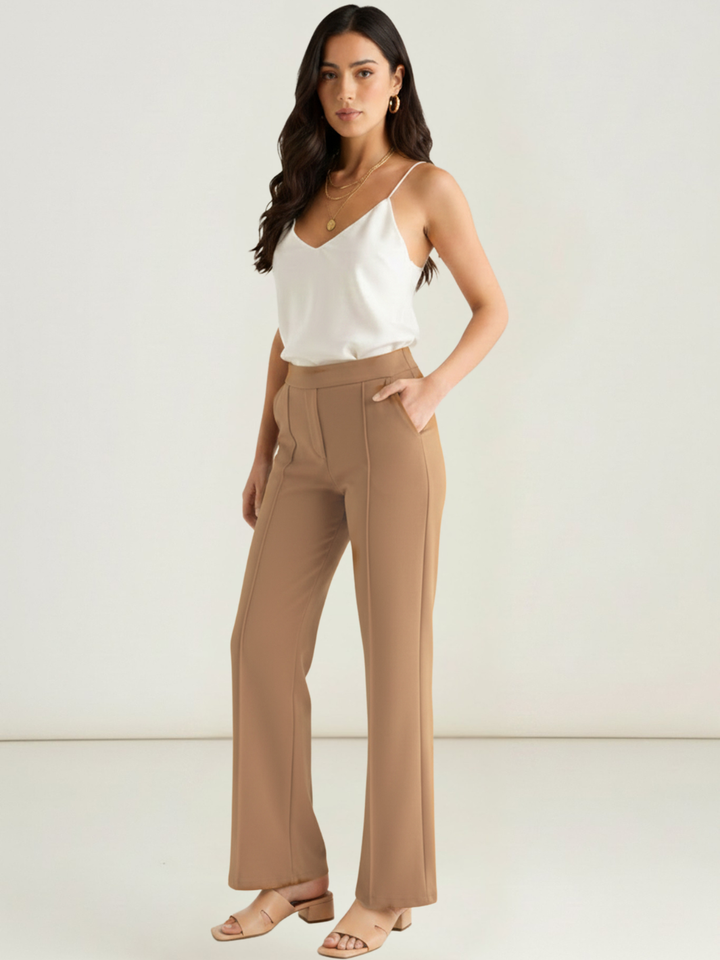 Kate & Pippa Yale Trousers In Tan-Nicola Ross