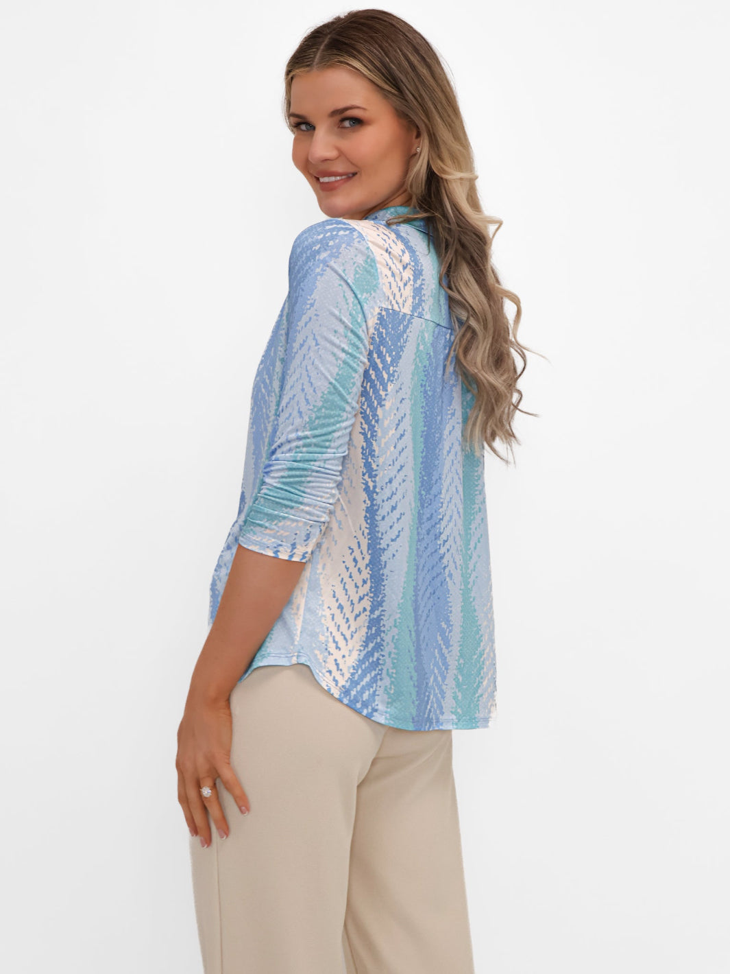 Kate & Pippa Zip Top In Light Blue-Nicola Ross