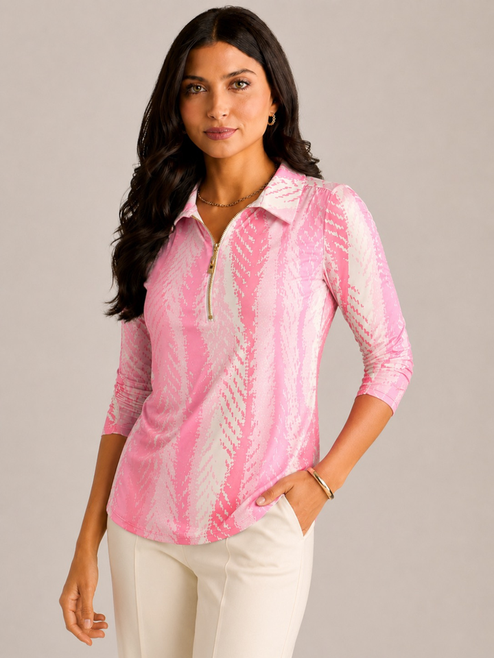 Kate & Pippa Zip Top In Light Pink-Nicola Ross