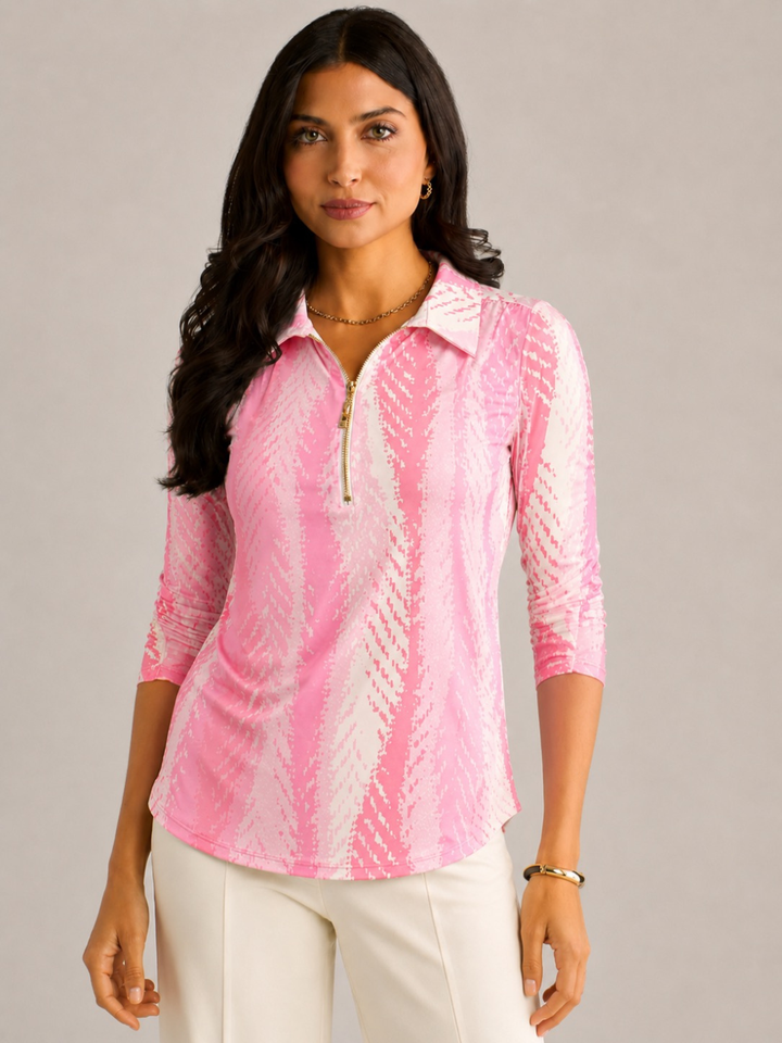 Kate & Pippa Zip Top In Light Pink-Nicola Ross